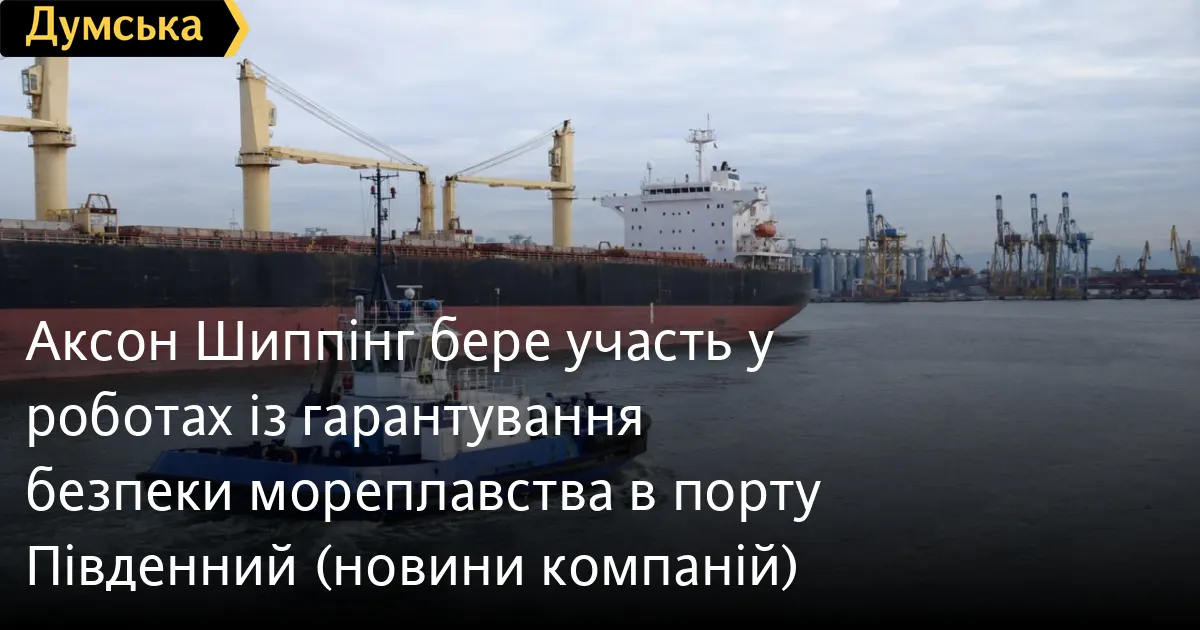 «Аксон Шиппінг» долучився до забезпечення безпеки у порту Південний