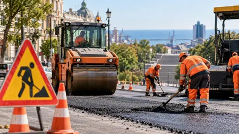 На Миколаївській дорозі в Одесі асфальтують ділянку та міняють бордюри